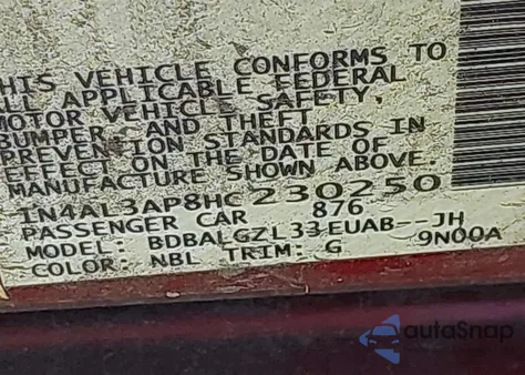 2017 Nissan Altima 2.5 S из США, поврежденный, VIN 1N4AL3AP8HC230250